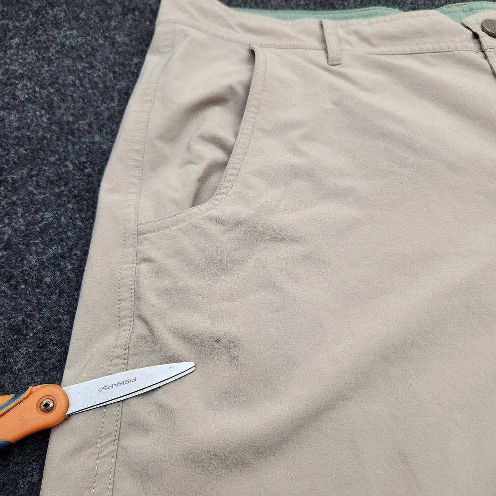 Free Fly Mens Sz 40 Hybrid Shorts Khaki Solid Stretch Quick Dry Outdoor Comfort